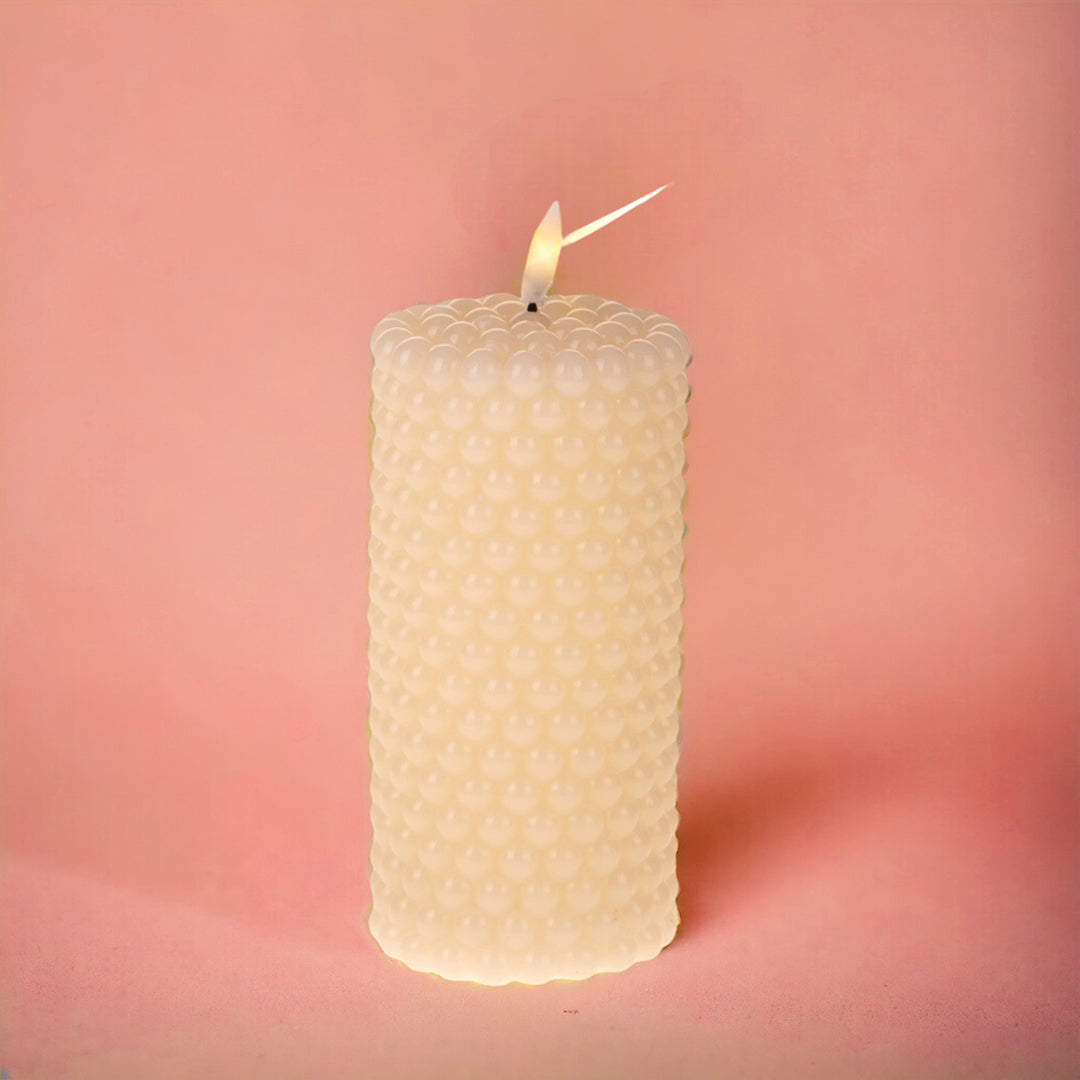 2 Pezzi • Candela con cera fiamma led • 15 cm