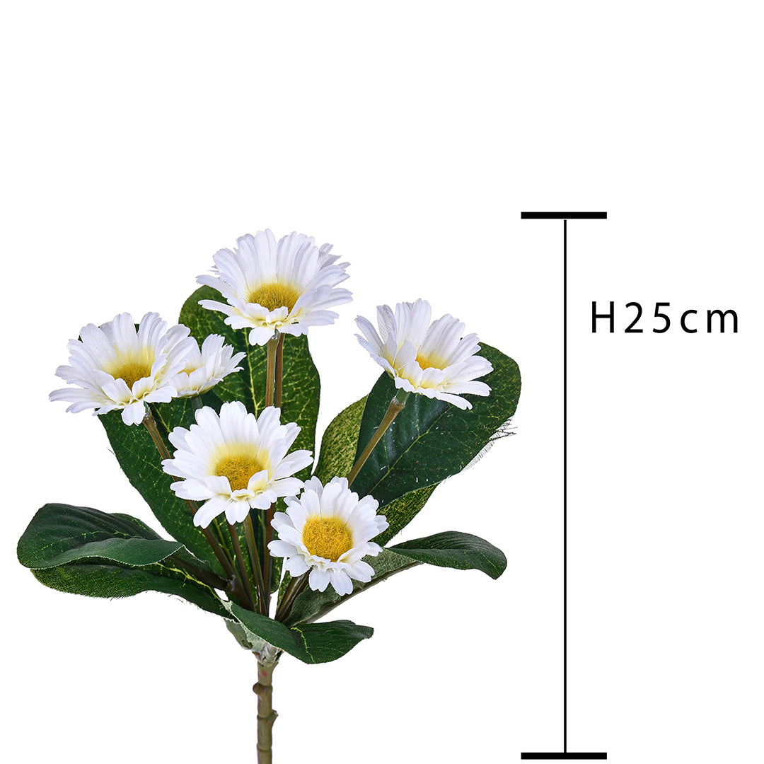 2 Pezzi • Mazzo margherite 7 fiori artificiale • 25 cm