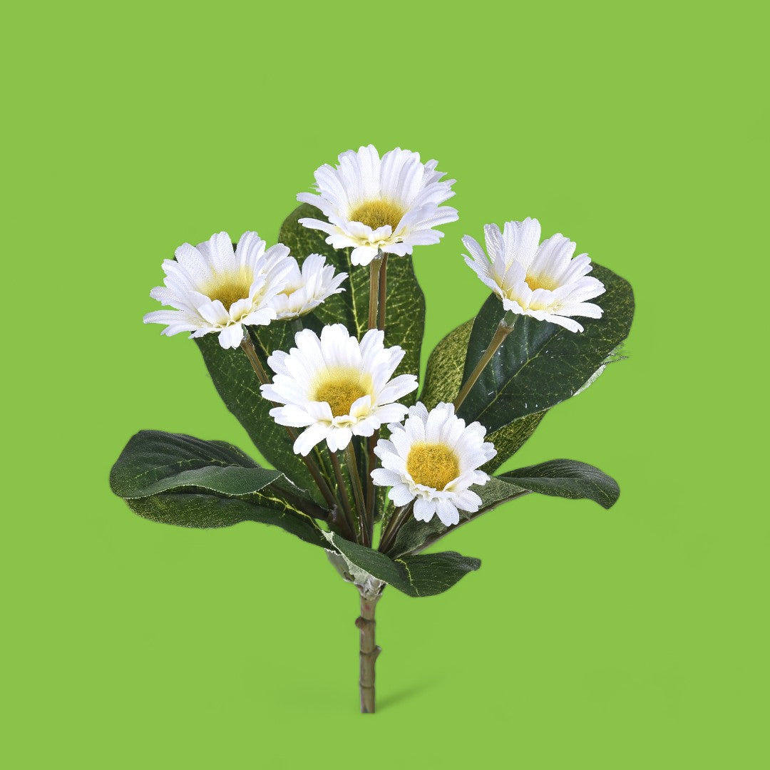 2 Pezzi • Mazzo margherite 7 fiori artificiale • 25 cm