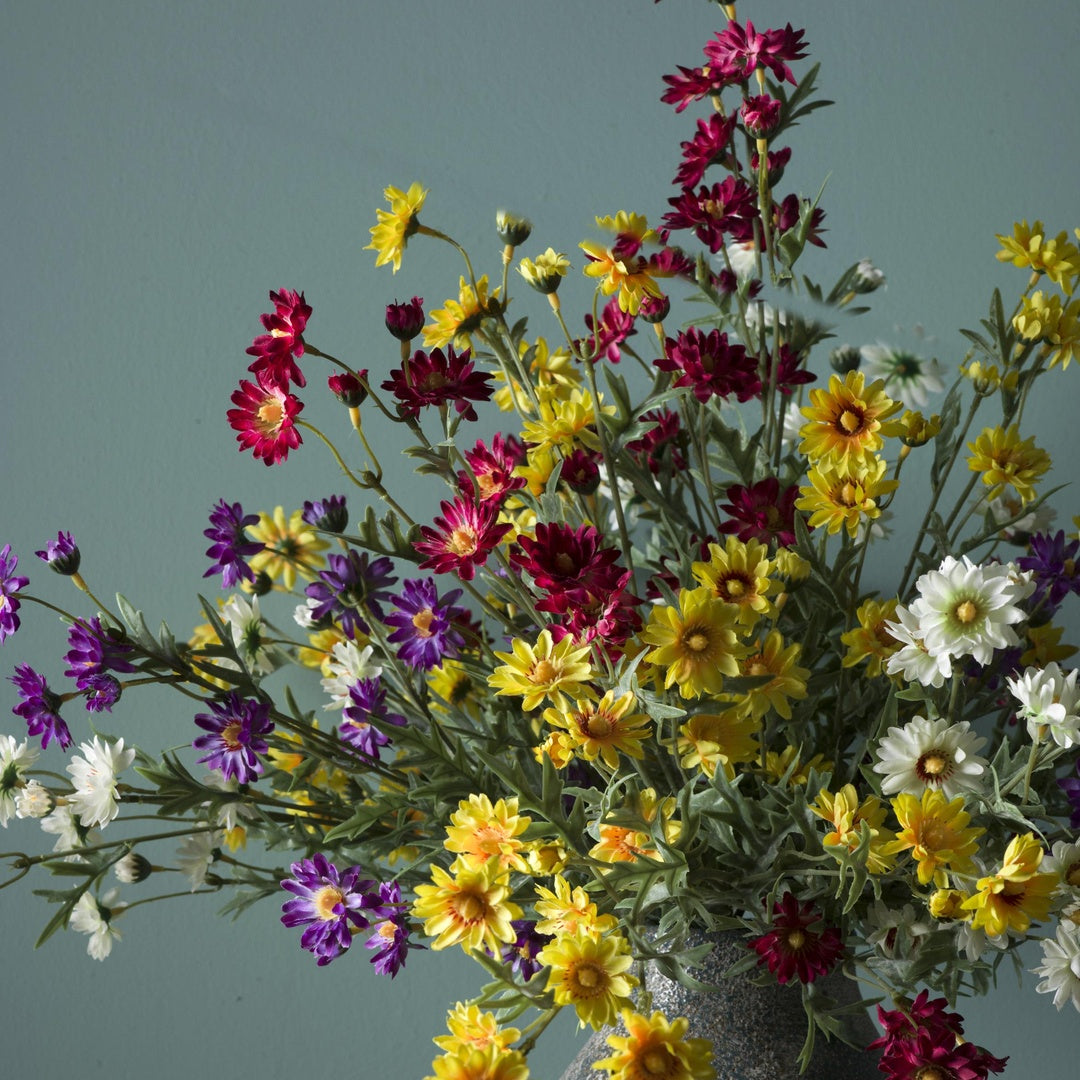 4 Pezzi • Mazzetto san carlino con 18 fiori artificiale • 63 cm