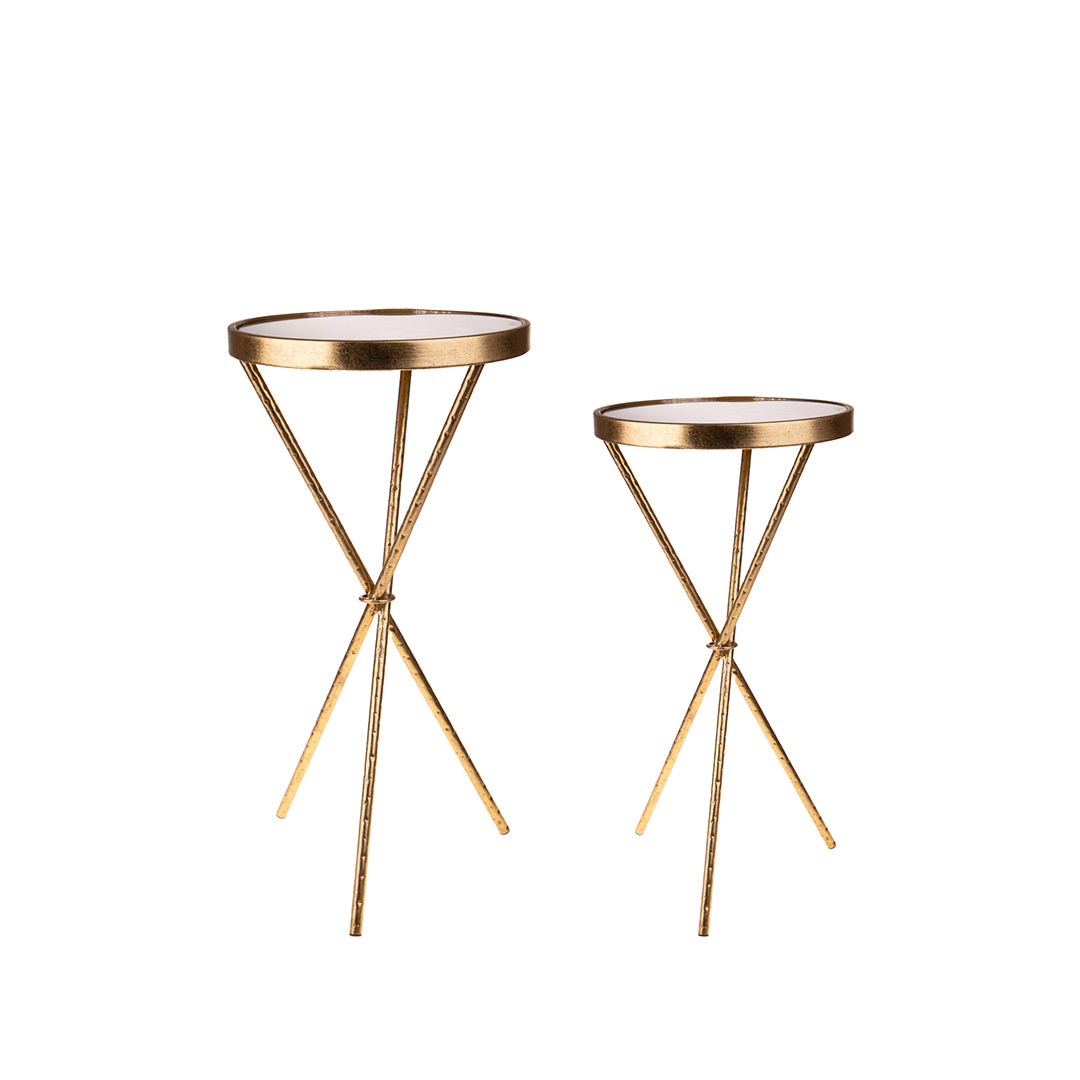 Serie 2 tavolini rotondi specchio • 71 cm