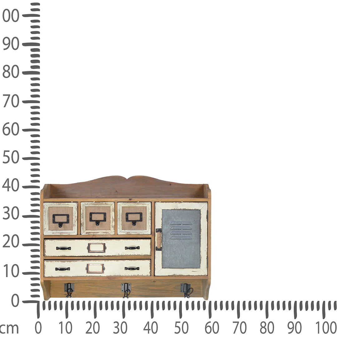 Mensola pensile con ganci • 60 cm