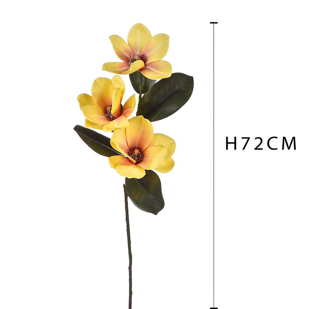 3 Pezzi • Magnolia artificiale real touch • 72 cm