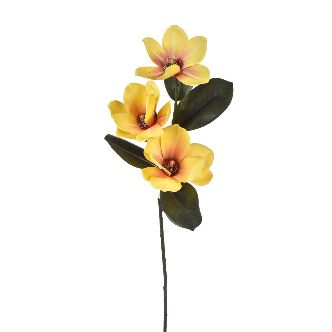 3 Pezzi • Magnolia artificiale real touch • 72 cm