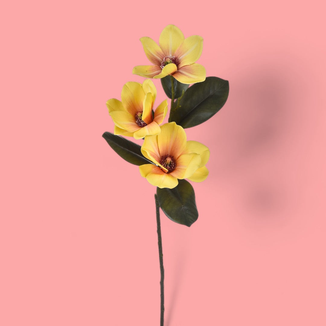 3 Pezzi • Magnolia artificiale real touch • 72 cm