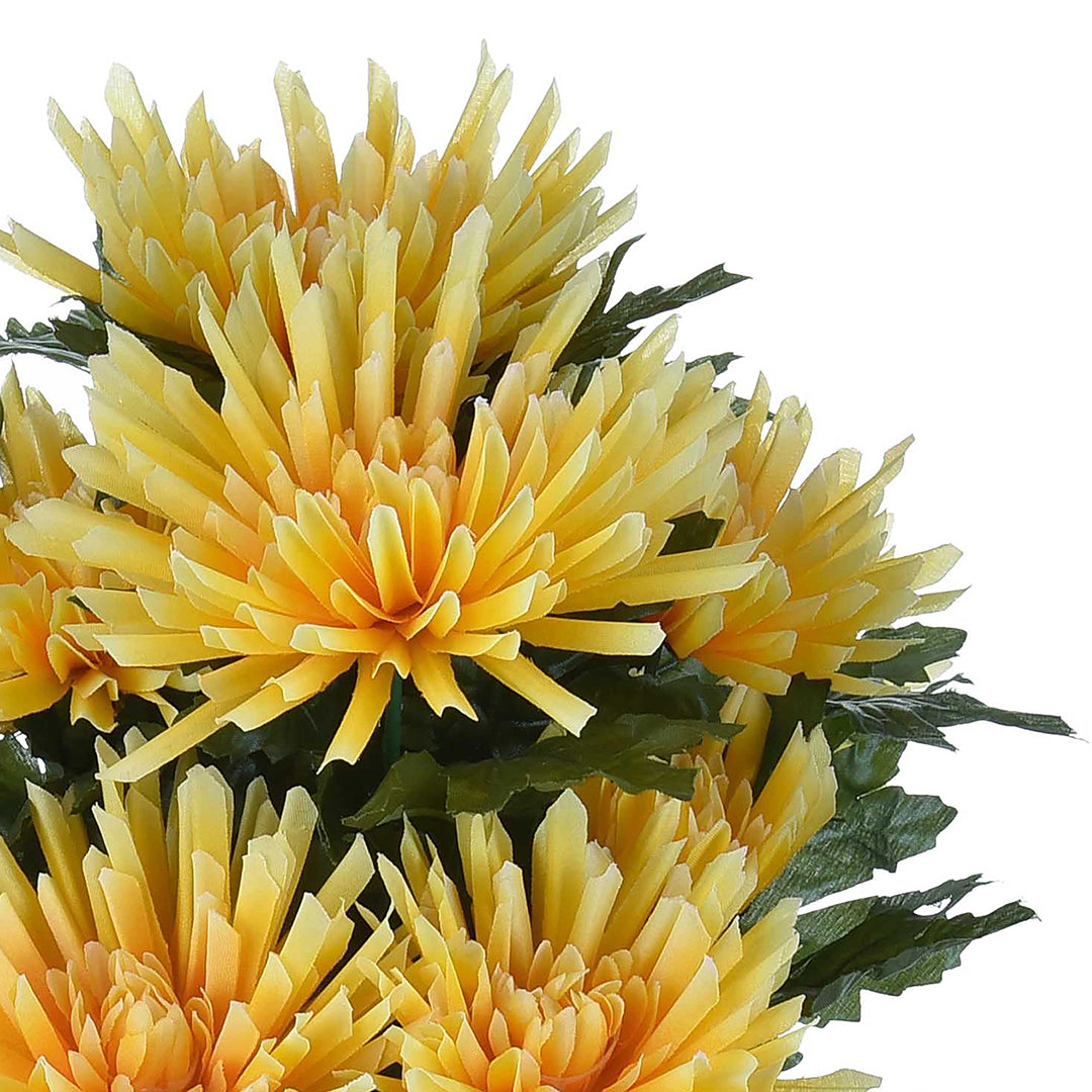 2 Pezzi • Fiore Crisantemo artificiale fuji spider 12 fiori • 52 cm