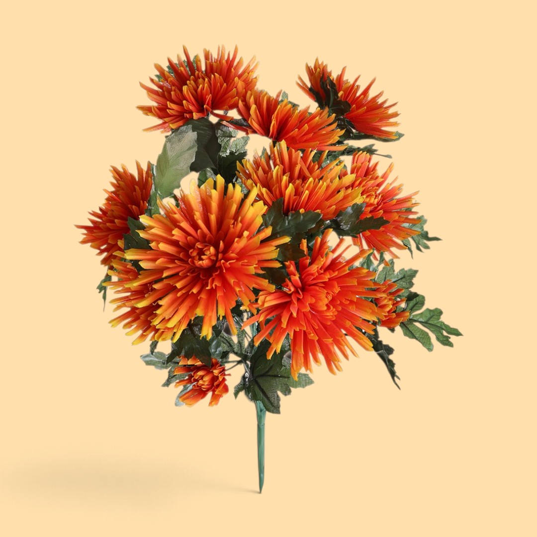 3 Pezzi • Crisantemo Fuji Spider per 12 fiori • 52 cm