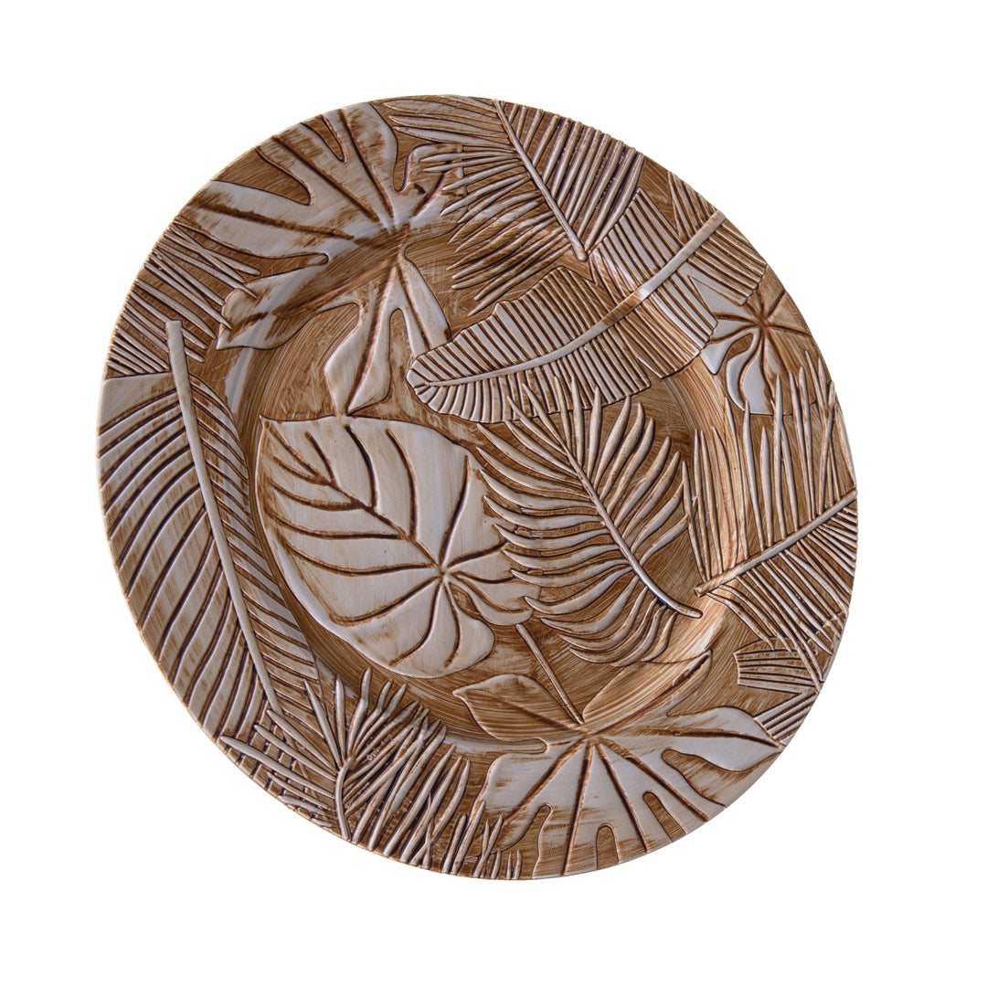 Pezzi 6 • Piatto con foglie uso decorativo • L 33 cm