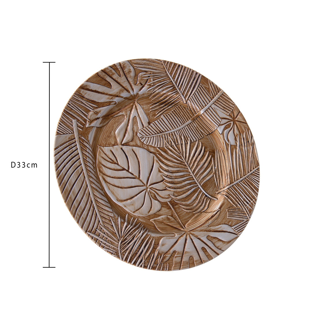 Pezzi 6 • Piatto con foglie uso decorativo • L 33 cm