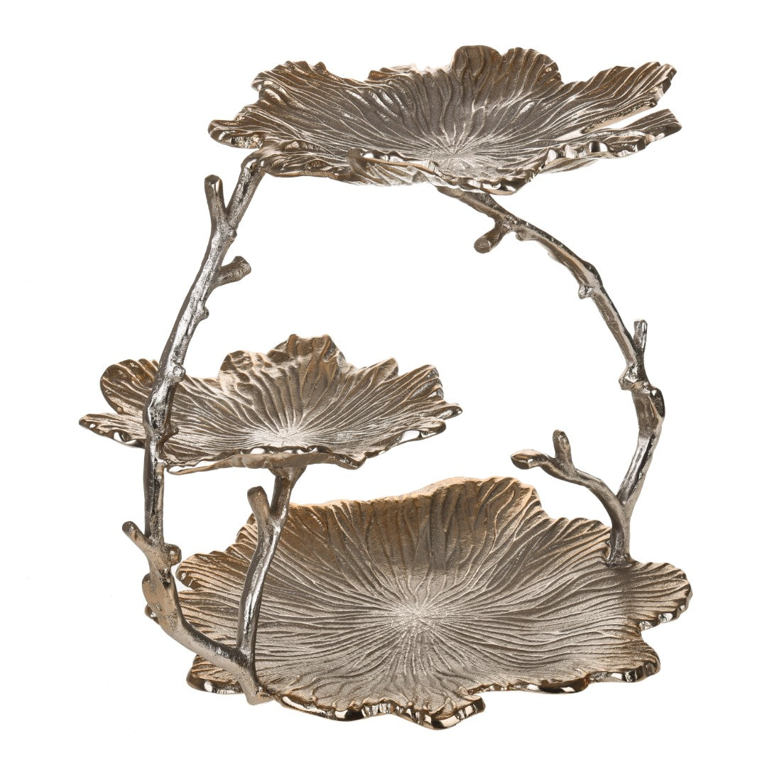 Alzata Foglie 29Xh.38 cm con 3 Piani • 38 cm