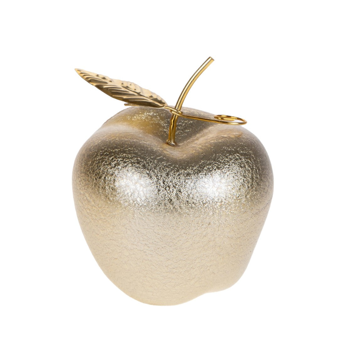 2 Pezzi •  Mela Oro con Foglia  • 14 cm