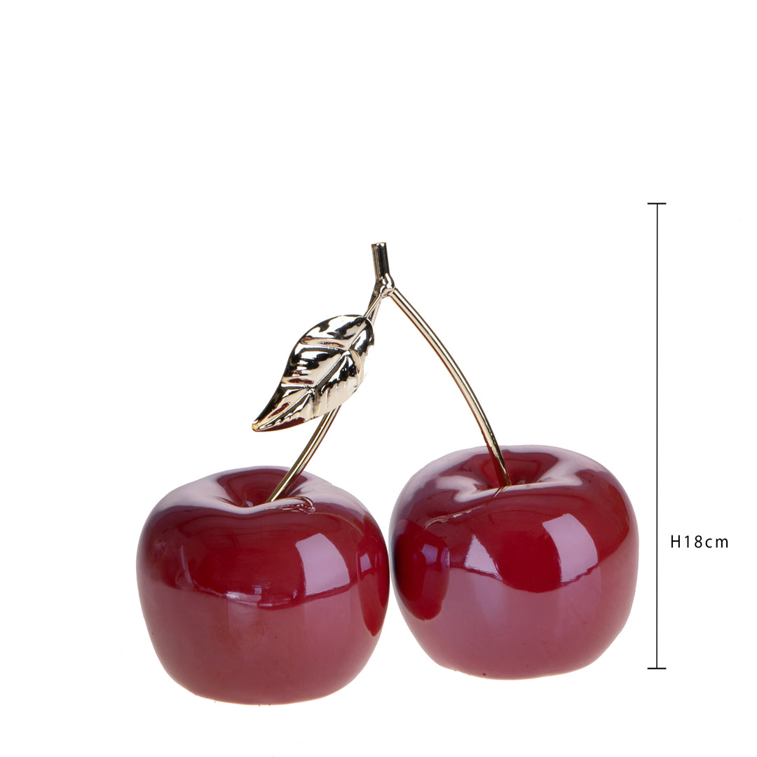 Coppia Ciliegie con Foglia • 18,2 cm