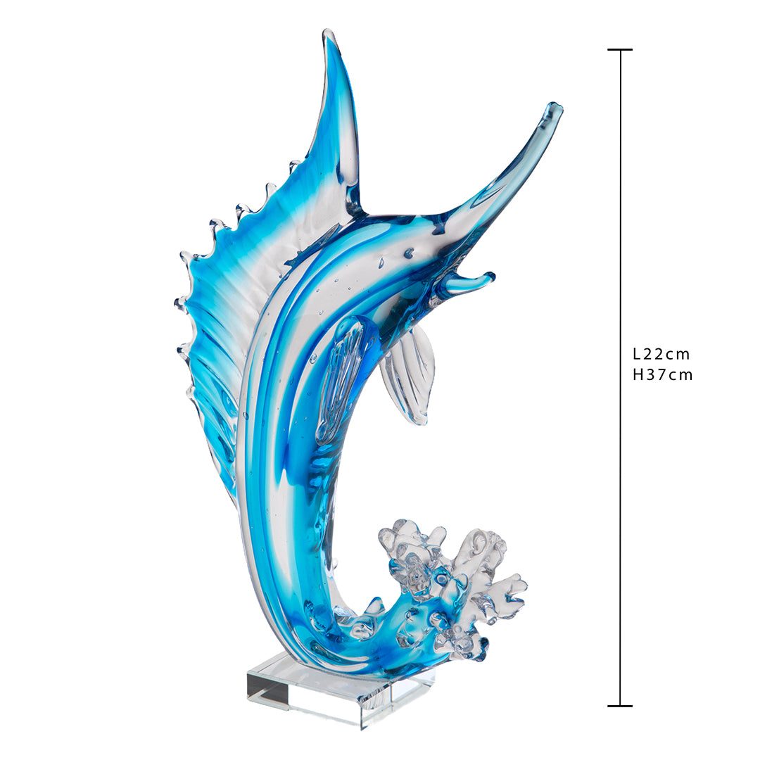 Delfino in vetro • 37 cm