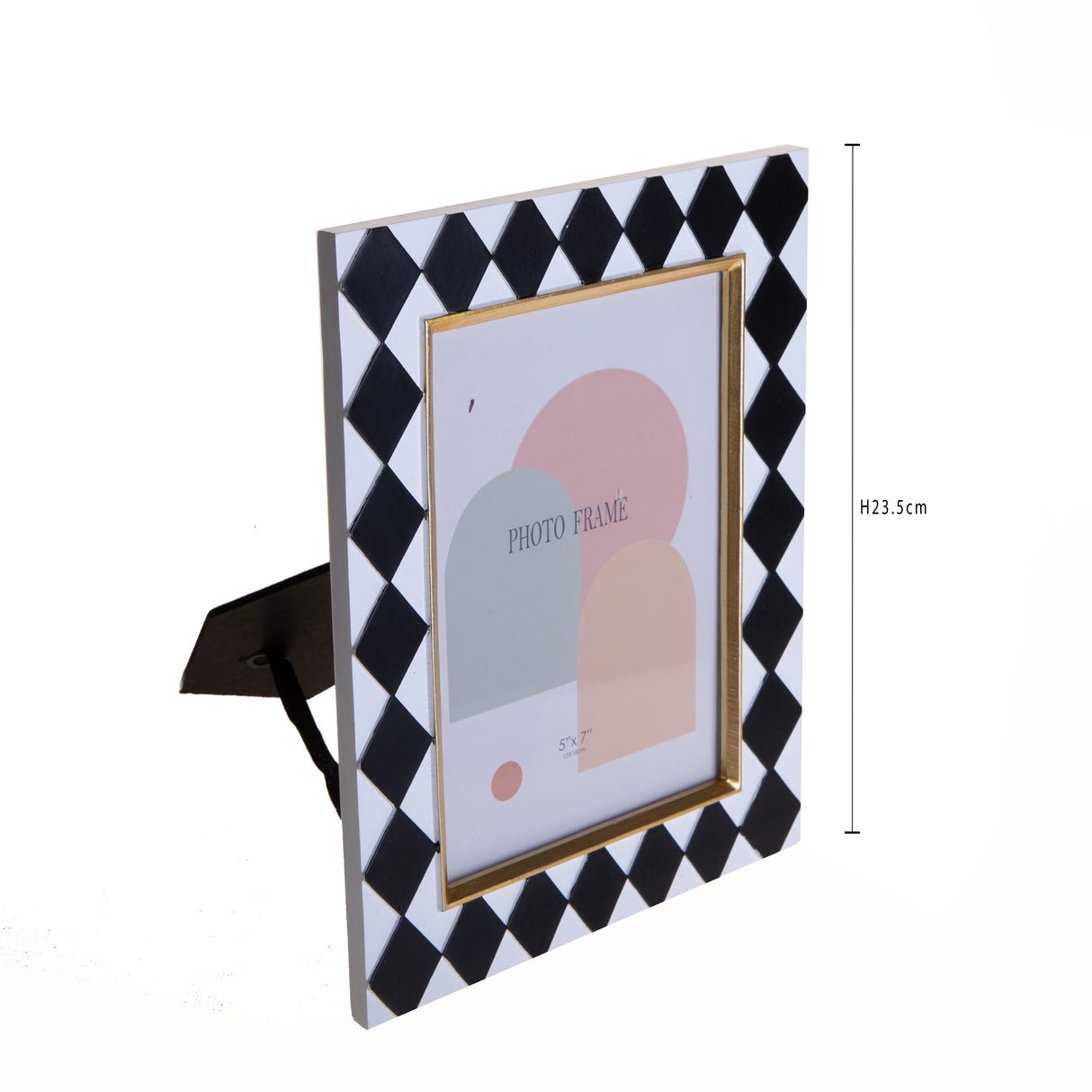 3 Pezzi • Porta foto con rombi • 23,5 cm
