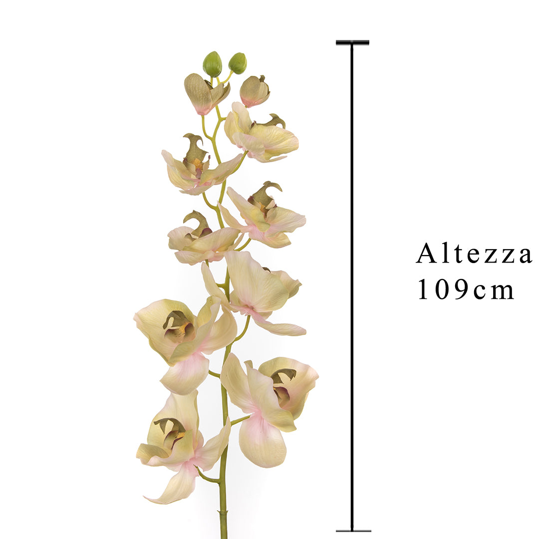 2 Pezzi • Orchidea artificiale con 10 fiori • 109 cm