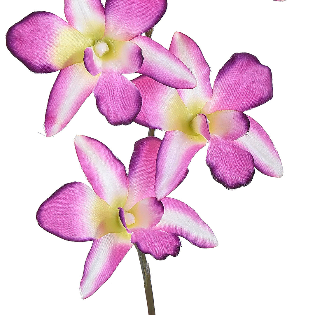 2 Pezzi • Bouquet frontale orchidee e rose artificiali • 42,5 cm