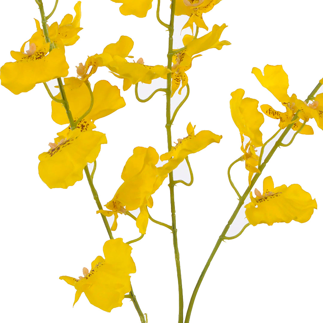 2 Pezzi • Orchidea dancing 3 fiori artificiale • 88 cm