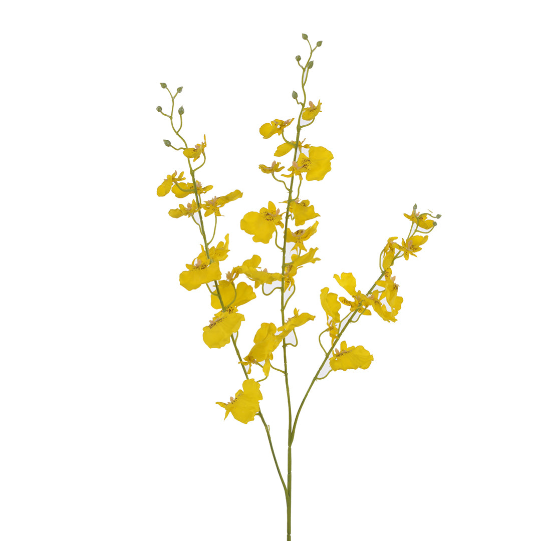 2 Pezzi • Orchidea dancing 3 fiori artificiale • 88 cm