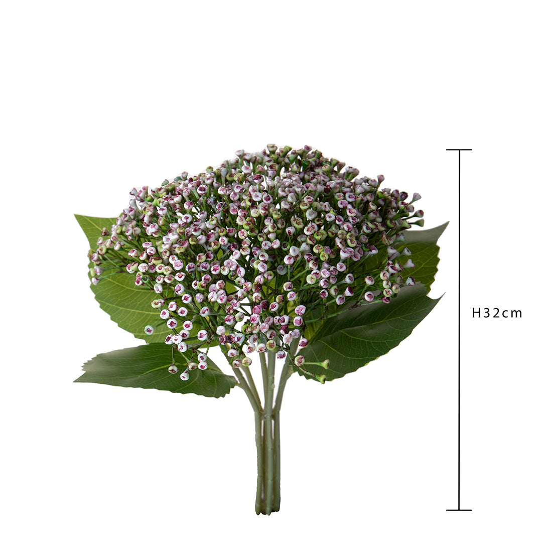 2 Pezzi • Ortensia artificiale cespuglio • 32 cm