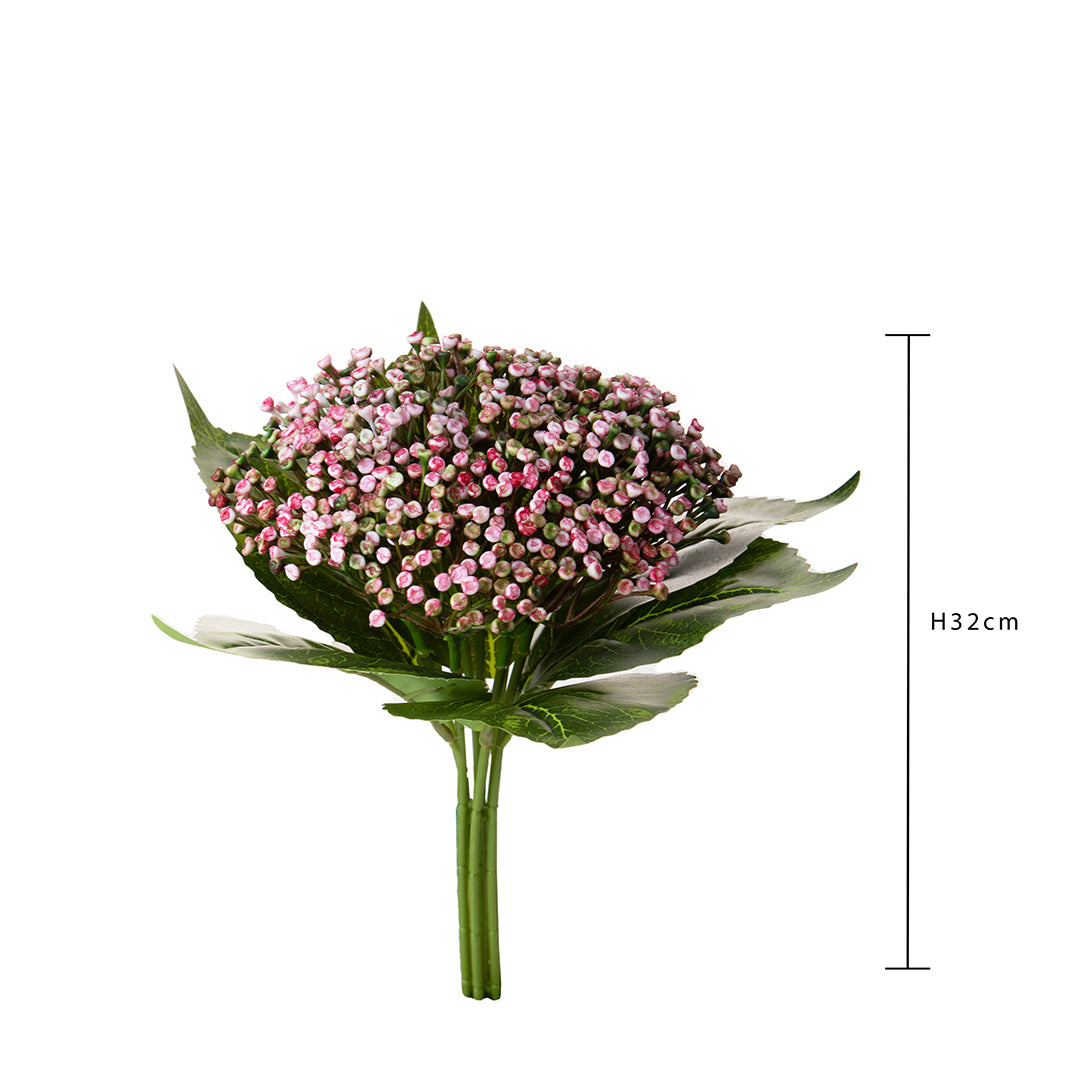 2 Pezzi • Ortensia artificiale cespuglio • 32 cm