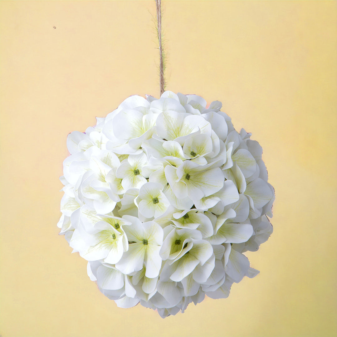 Ortensia artificiale sfera da appendere Bianco • 18 cm