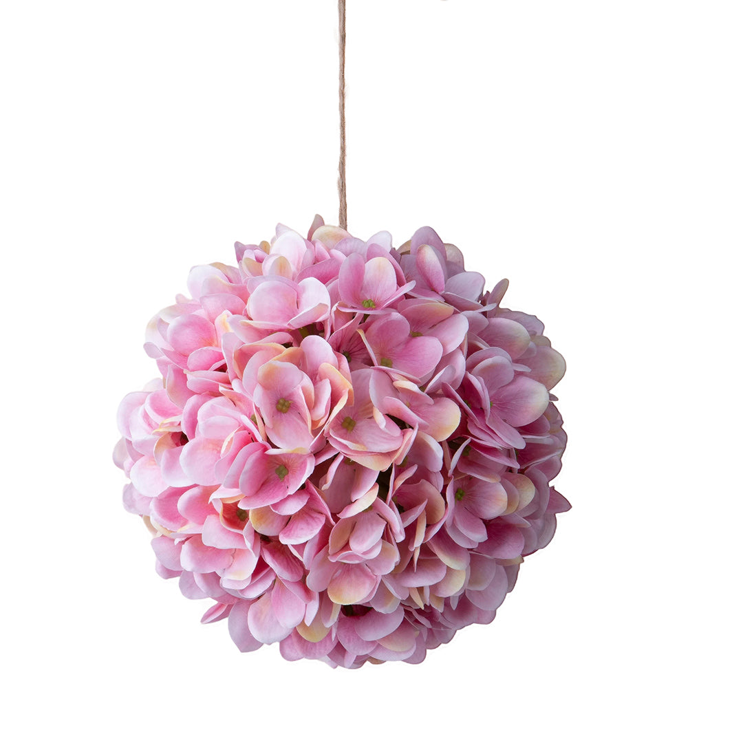Ortensia artificiale sfera da appendere Rosa • 18 cm