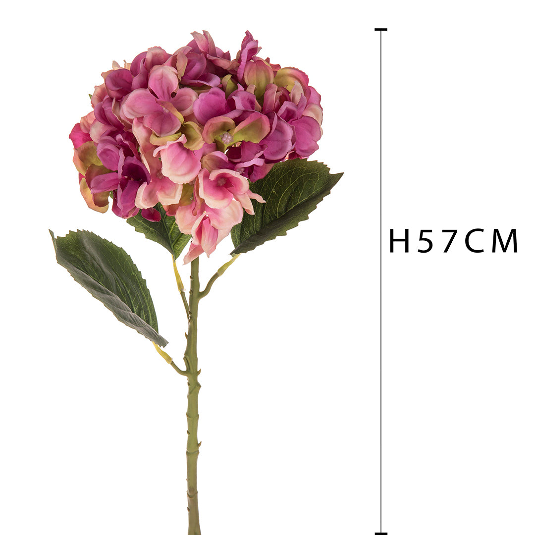 3 Pezzi • Fiore di Ortensia artificiale singola • 57 cm