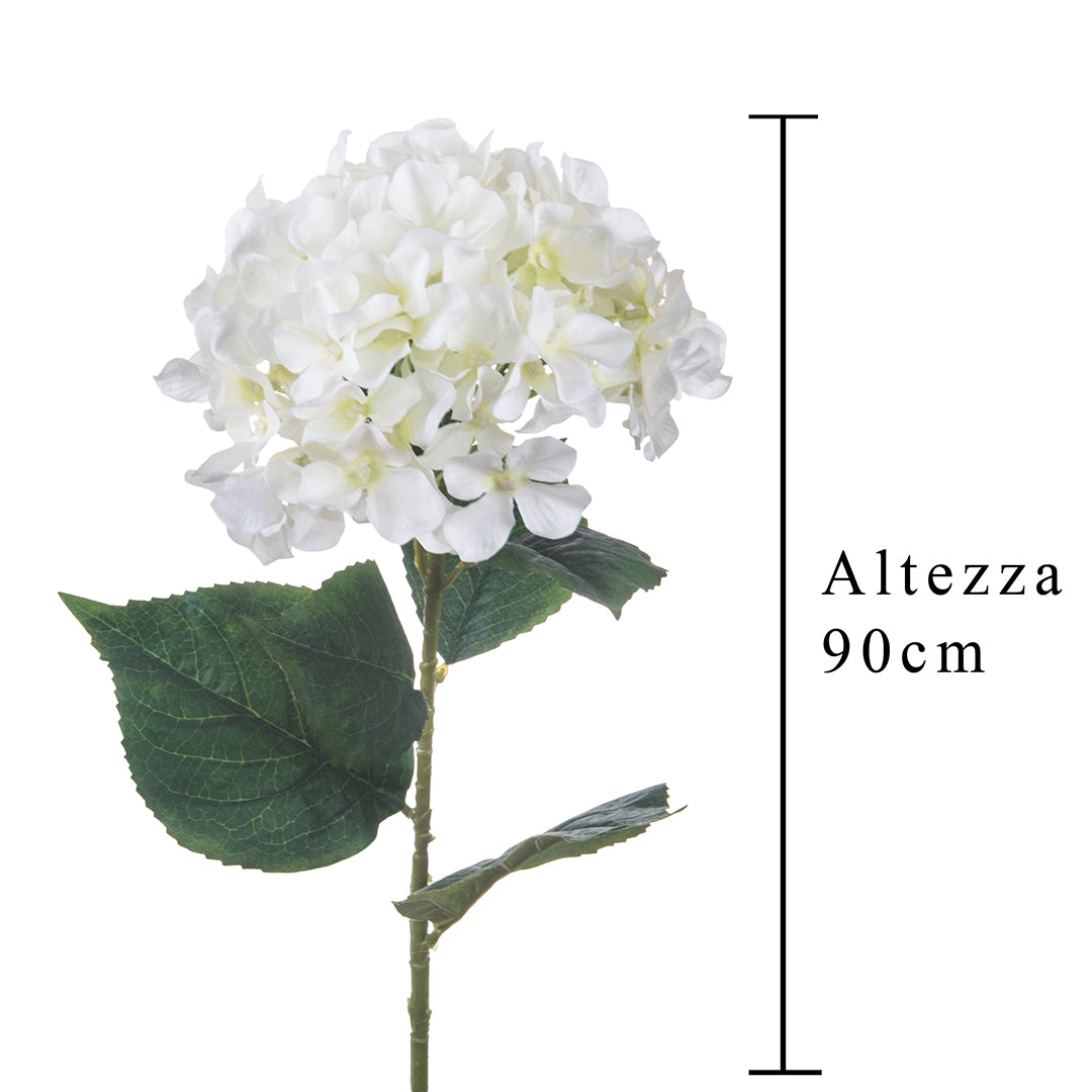 3 Pezzi • Fiore di Ortensia artificiale singola con 6 fiori • 90 cm