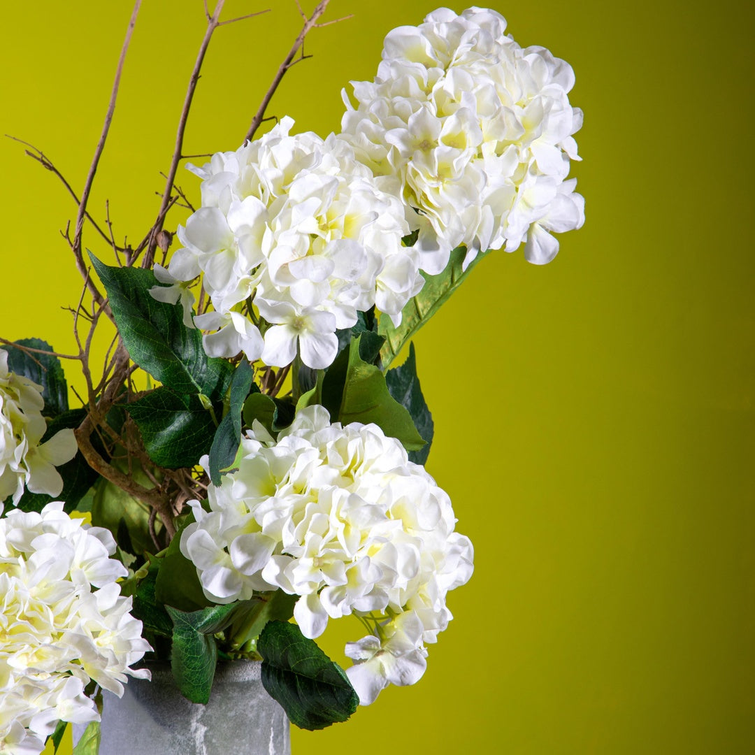 3 Pezzi • Fiore di Ortensia artificiale singola con 6 fiori • 90 cm