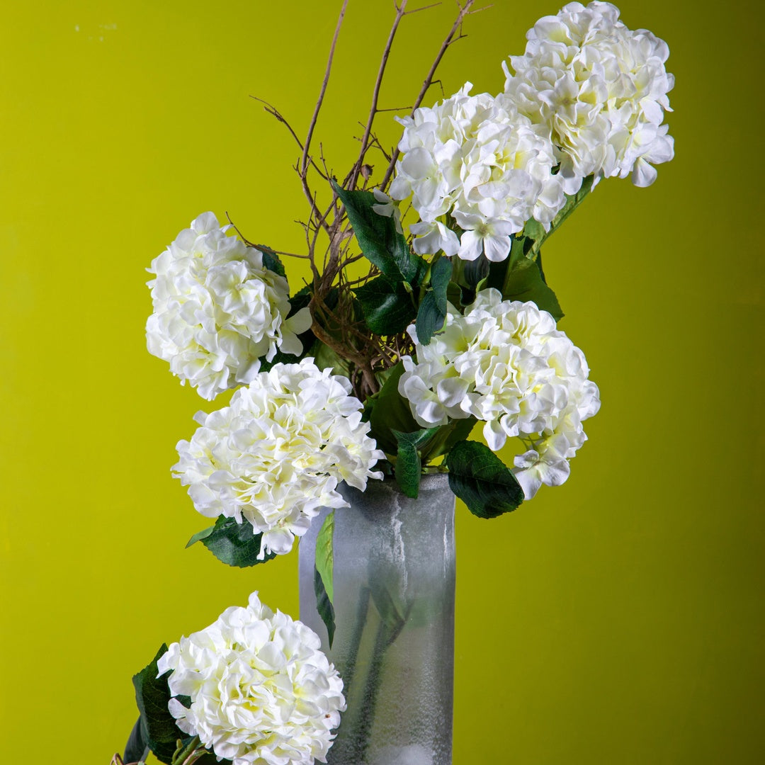 3 Pezzi • Fiore di Ortensia artificiale singola con 6 fiori • 90 cm