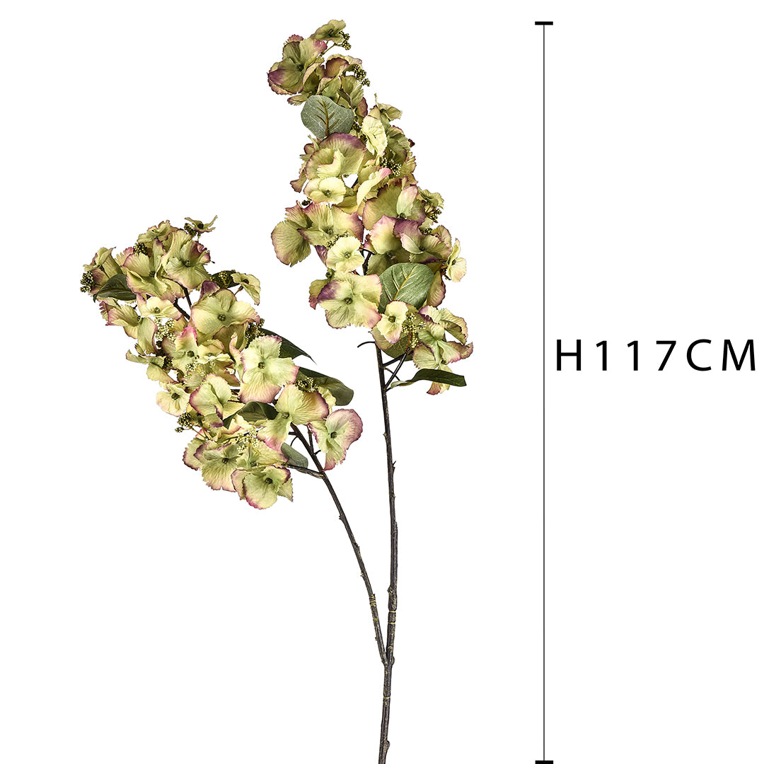 Ortensia artificiale con 2 fiori • 117 cm