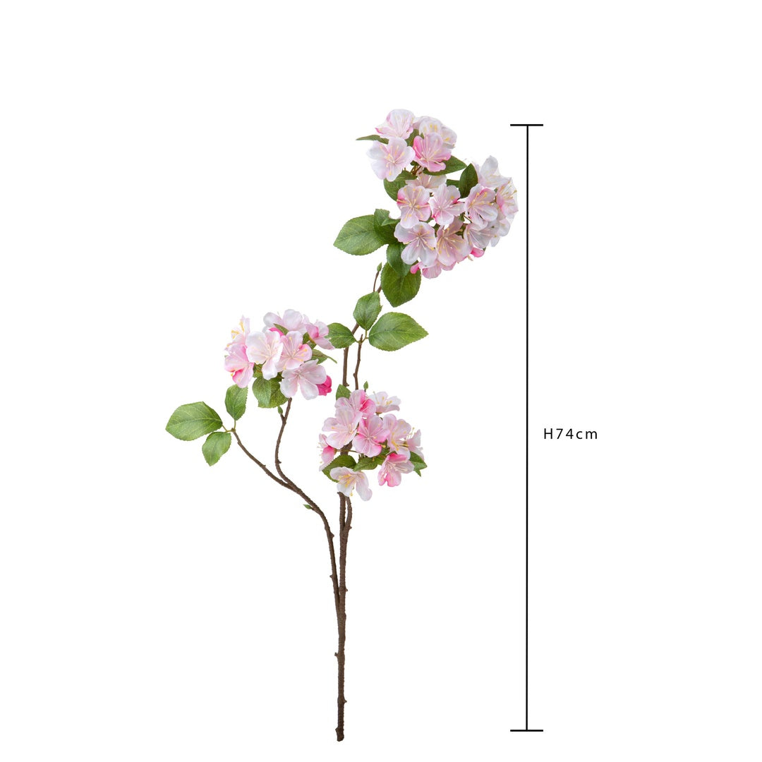 2 Pezzi • Fiori di melo ramo • 74 cm