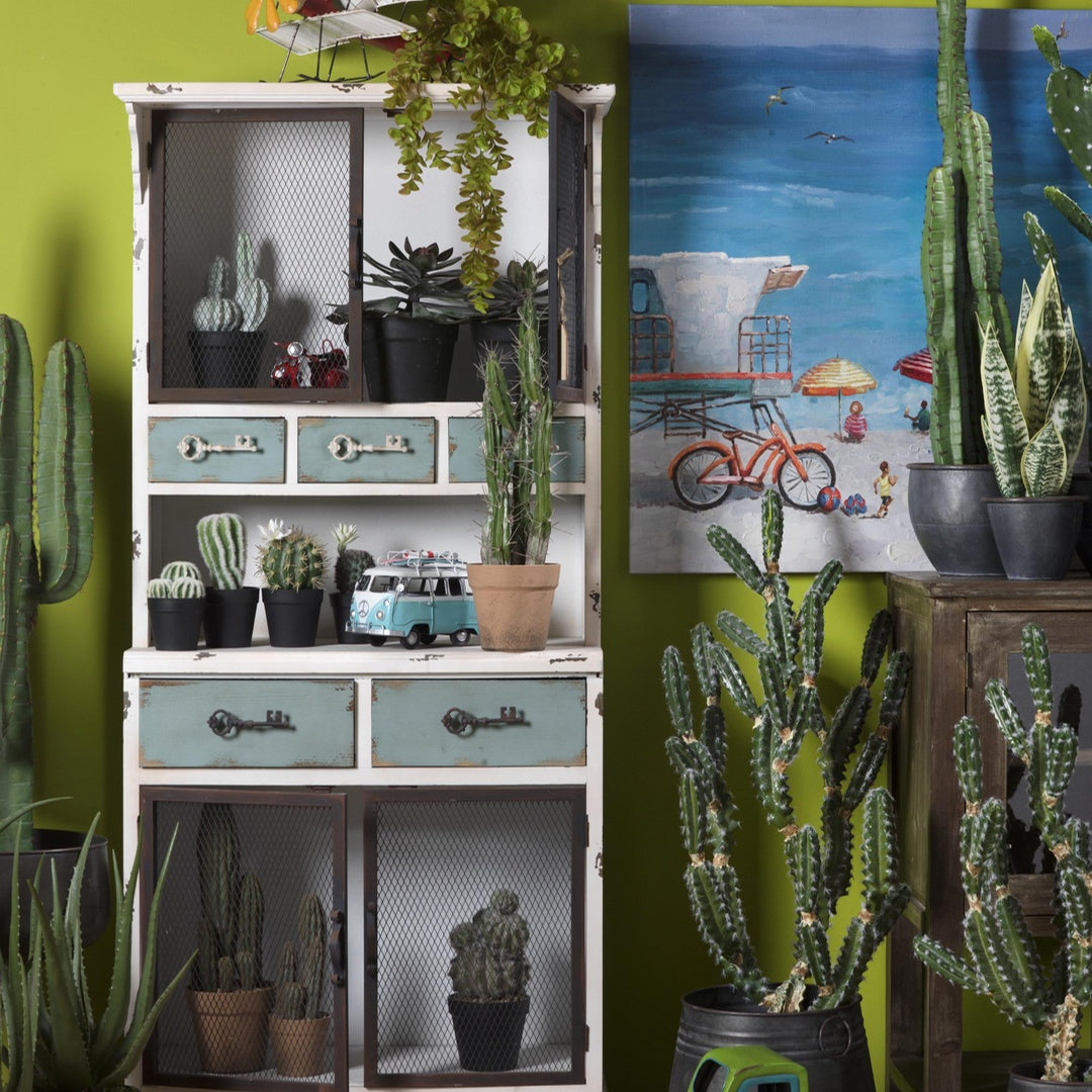Aloe artificiale con vaso 17 foglie • 55 cm