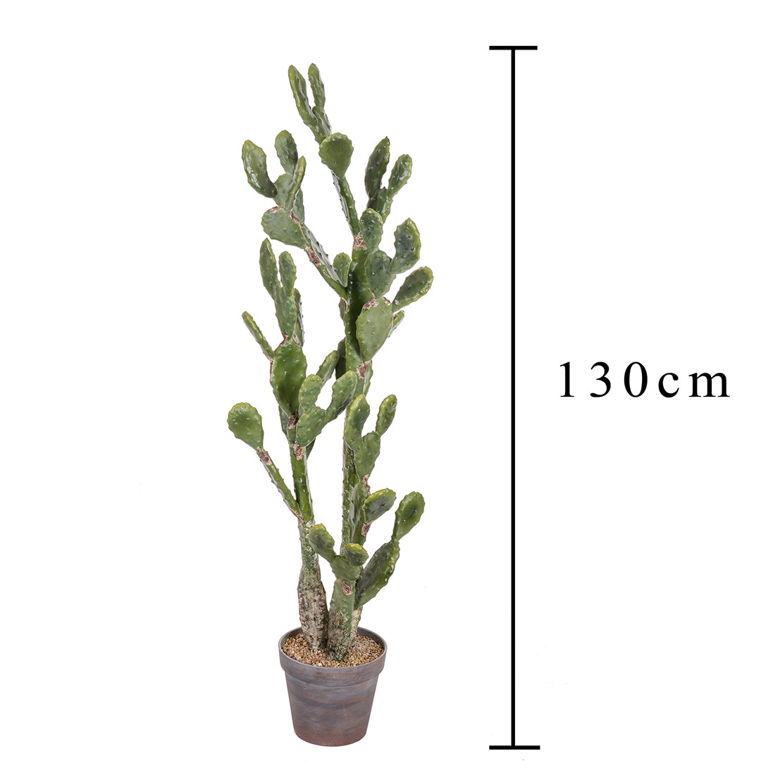 Cactus artificiale opunthia con vaso • 130 cm
