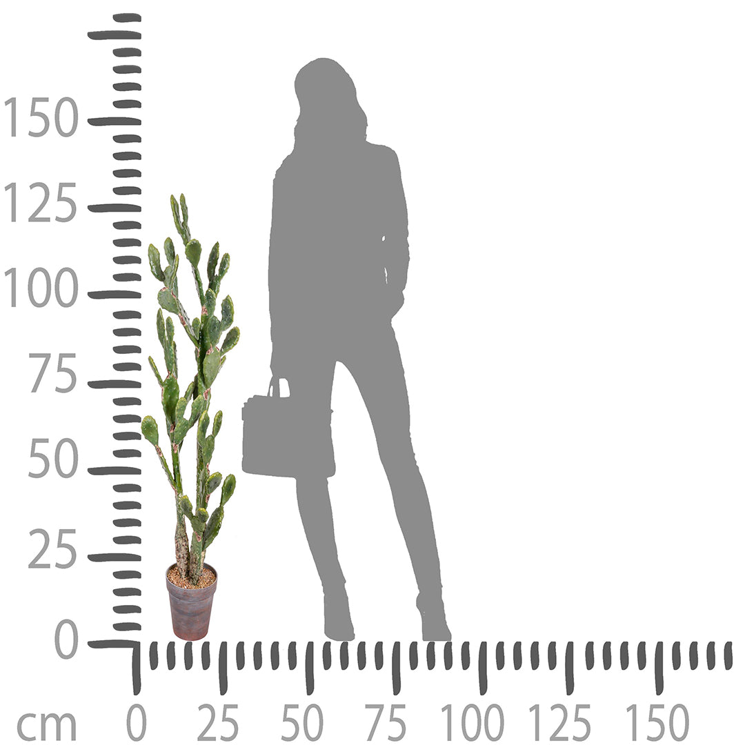 Cactus artificiale opunthia con vaso • 130 cm