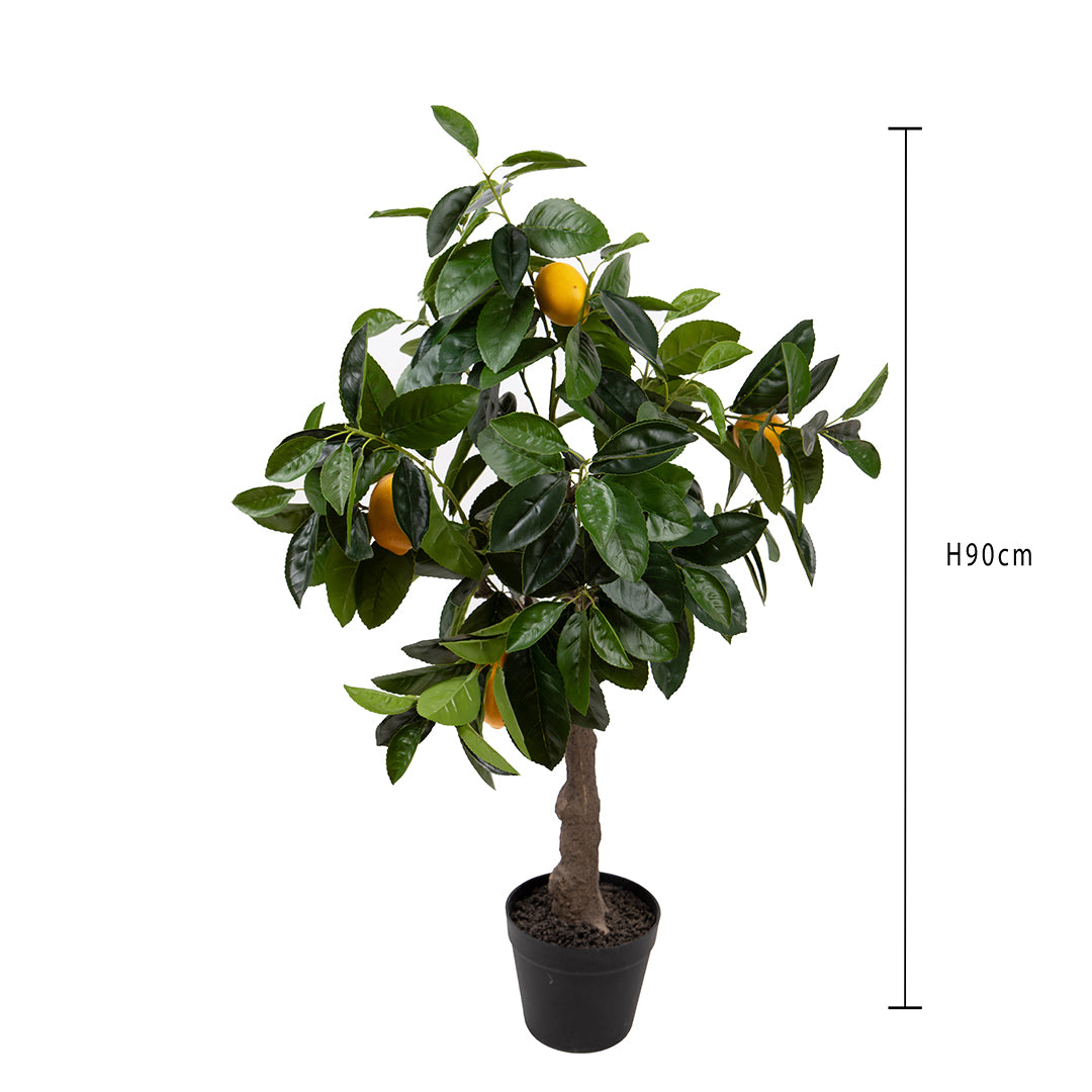 Verde artificiale Pianta Limone con Frutti • 90 cm