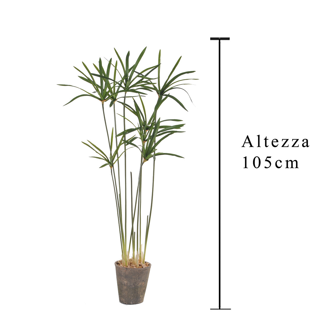 Verde artificiale Papiro country con vaso • 105 cm