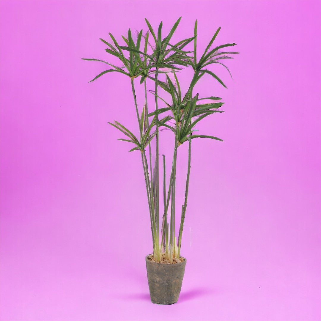 Verde artificiale Papiro country con vaso • 105 cm
