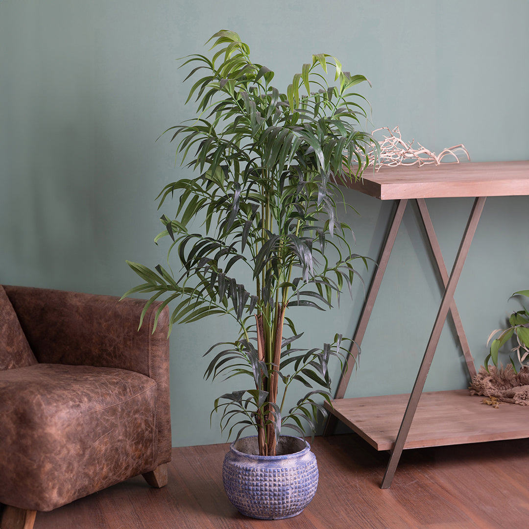 Verde artificiale Kenzia artificiale con vaso nero • 150 cm