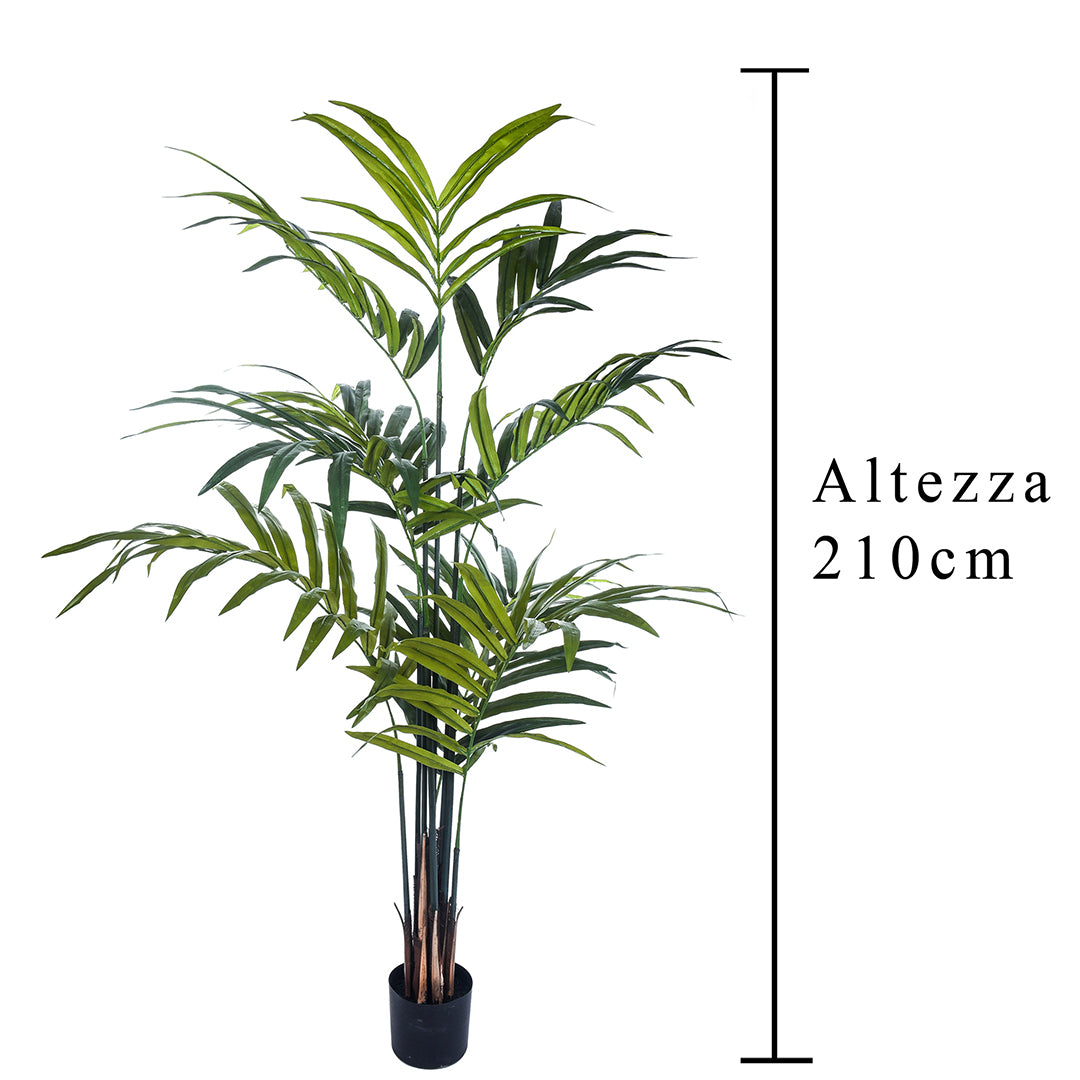 Verde artificiale Kenzia artificiale con vaso nero • 210 cm