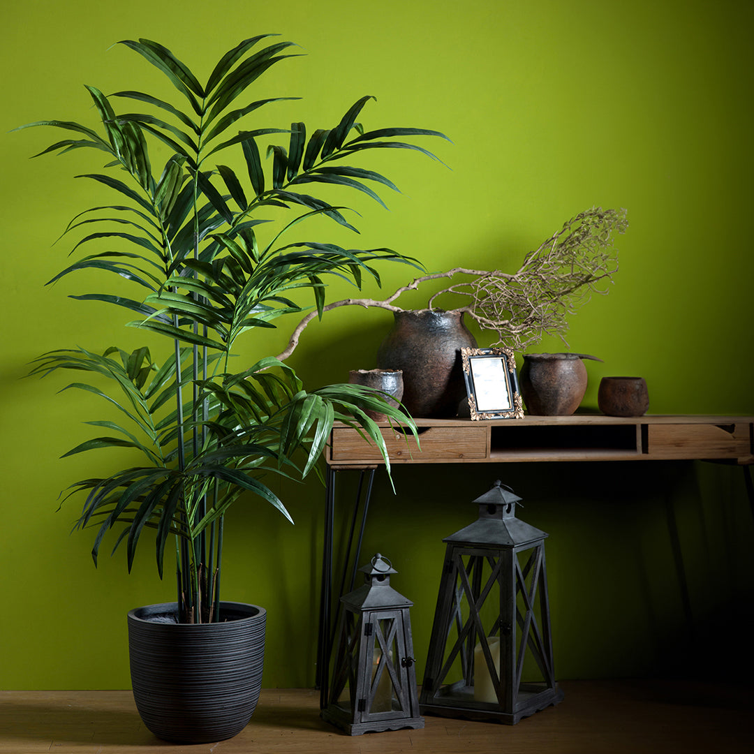 Verde artificiale Kenzia artificiale con vaso nero • 210 cm