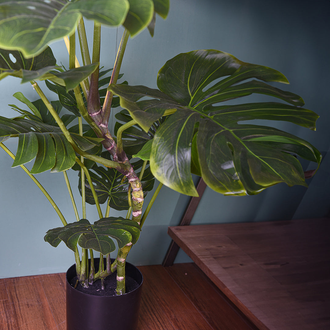 Verde artificiale Monstera con vaso • 113 cm