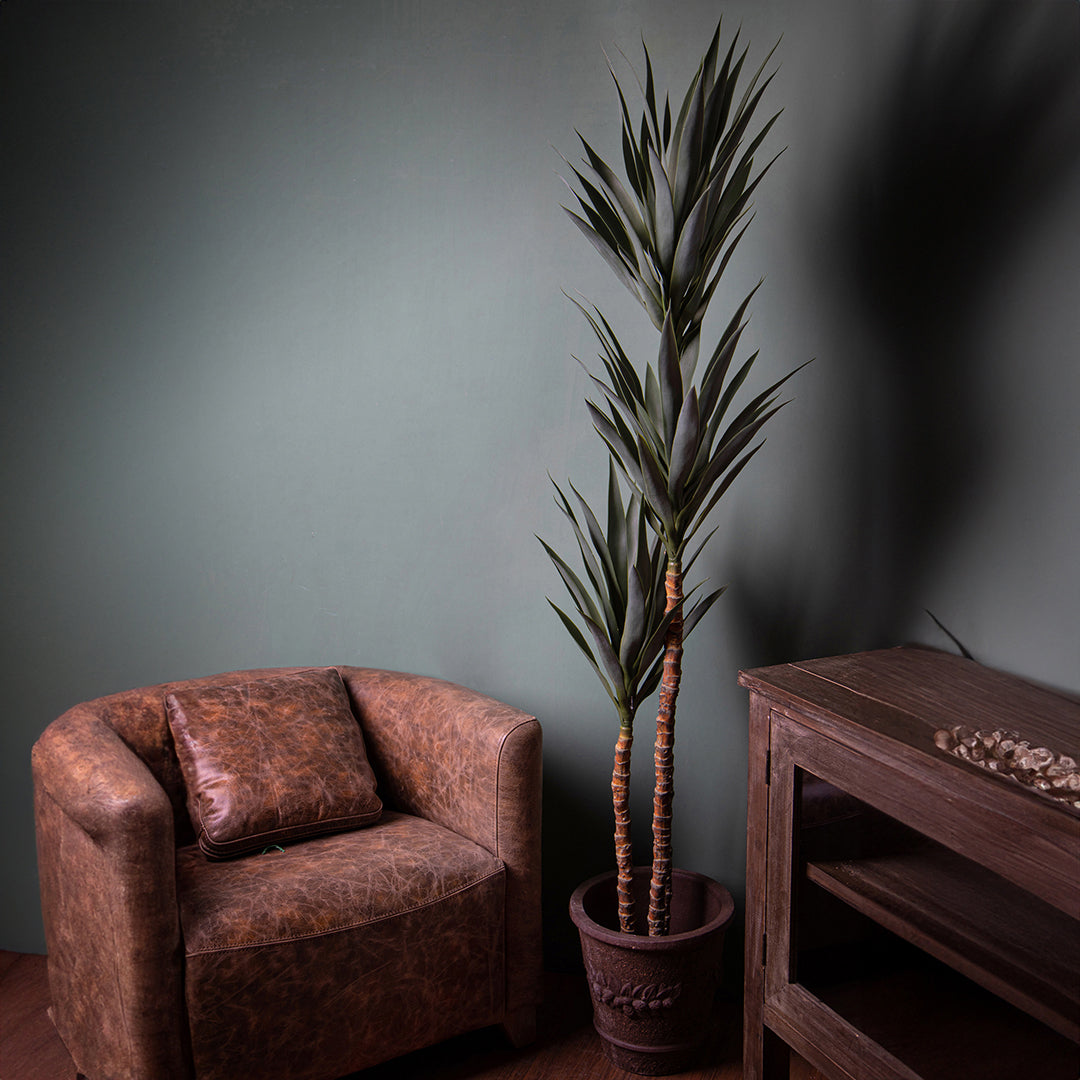 Pianta di Yucca artificiale per 3 diramazioni con vaso • 180 cm