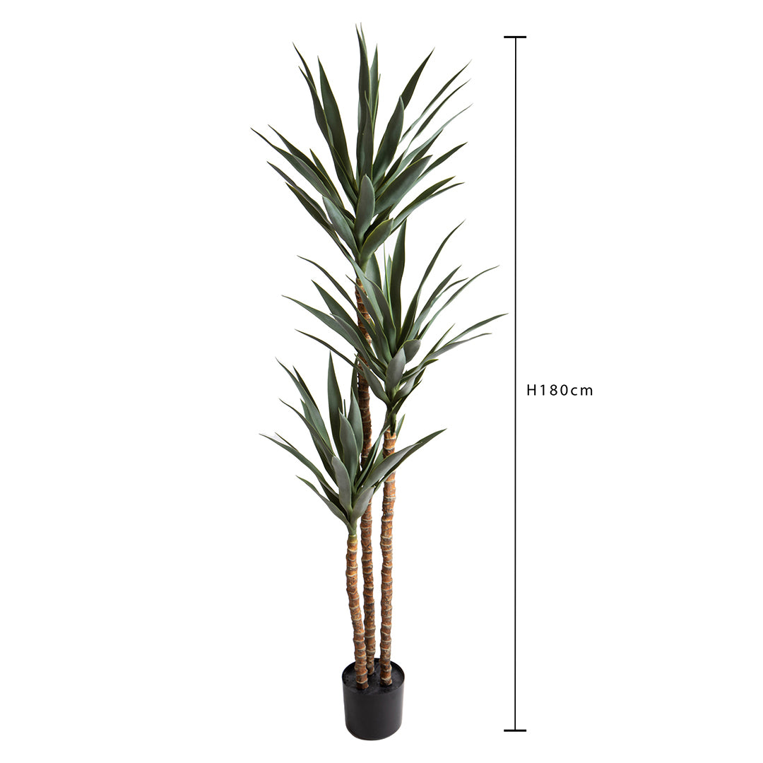 Pianta di Yucca artificiale per 3 diramazioni con vaso • 180 cm