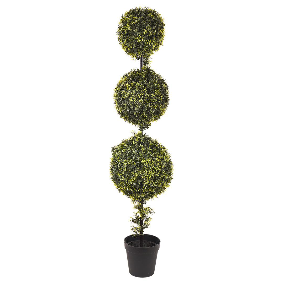 Verde artificiale Bossolo 3 sfere con vaso • 150 cm