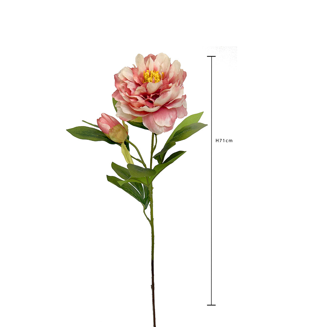 3 Pezzi • Peonia artificiale con 3 fiori • 71 cm