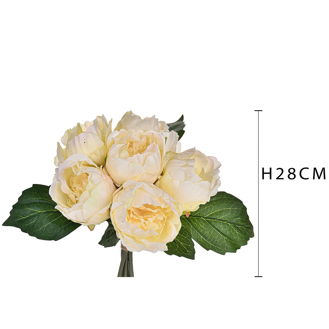 Mazzo Peonie artificiale da 6 fiori • 28 cm