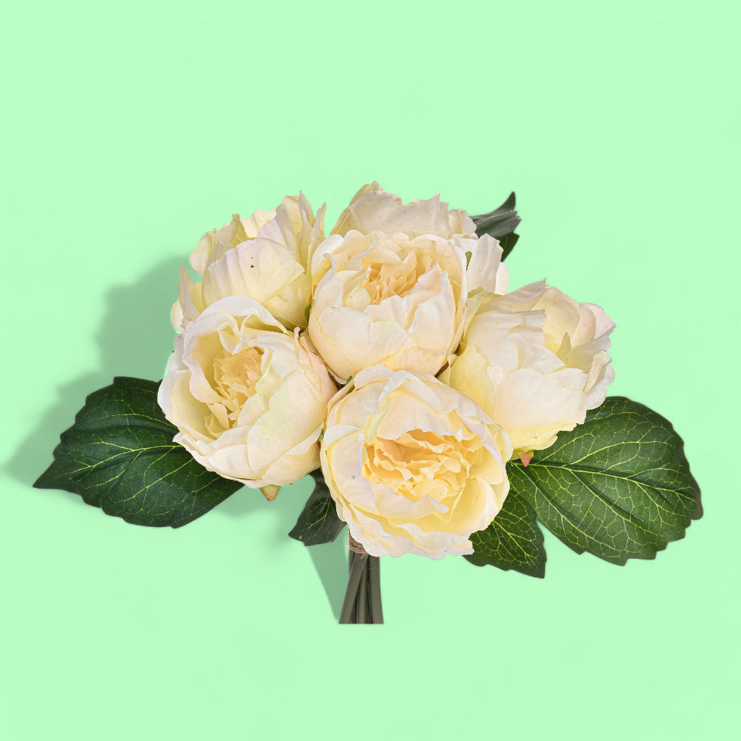 Mazzo Peonie artificiale da 6 fiori • 28 cm