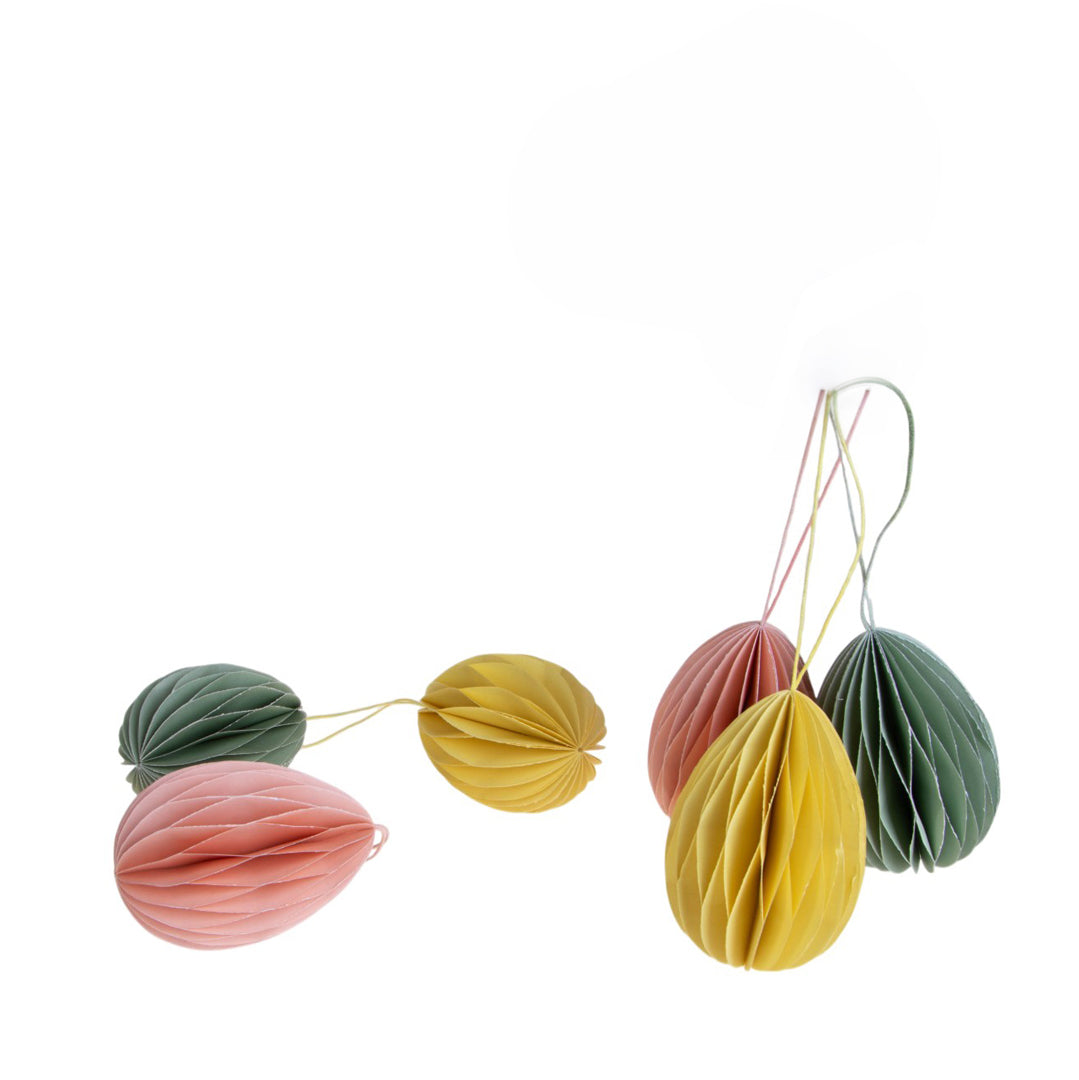 Set 6 Uova in Carta con Magnete • 10 cm