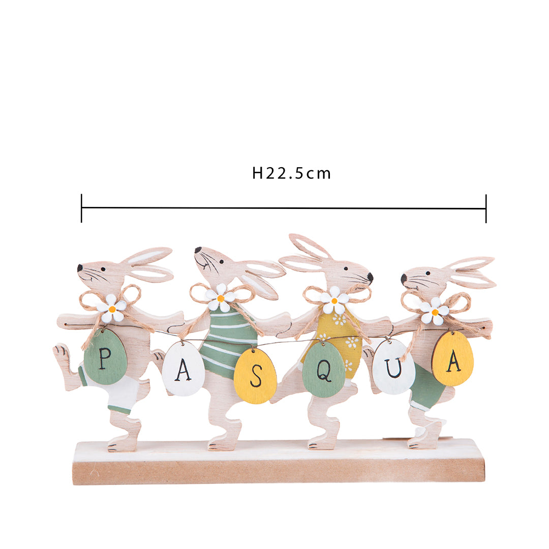 Scritta Pasqua con 4 Conigli • 13 cm